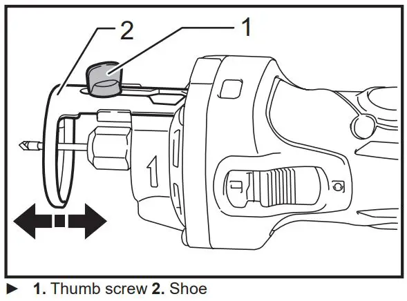 makita DCO140 Cordless Cut-Out Tool Instruction Manual - Adjusting depth of cut