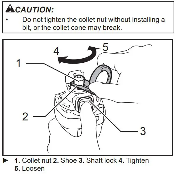 makita DCO140 Cordless Cut-Out Tool Instruction Manual - Installing or removing bit