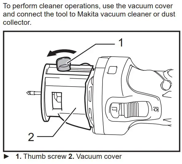 makita DCO140 Cordless Cut-Out Tool Instruction Manual - Vacuum cover