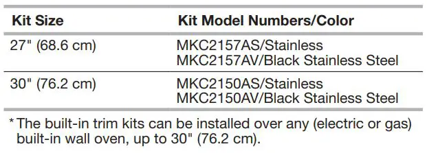 KitchenAid KMCC5015 Countertop Convection Microwave Oven User Guide - Built-In Kits