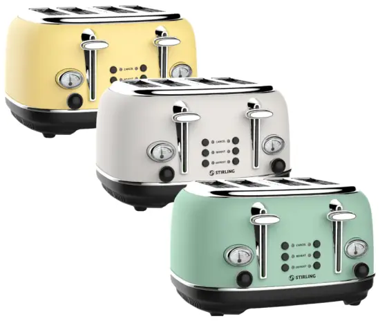 STIRLING KY 866-GRY 4 Slice Toaster