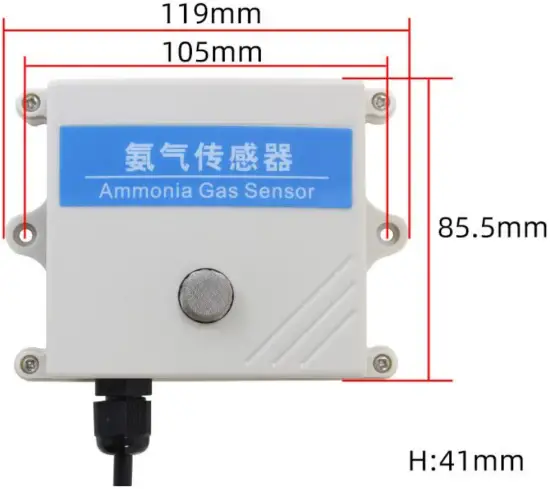 SONBEST KD21V30-NH3 Wall-Mounted Ammonia Sensor Product Size