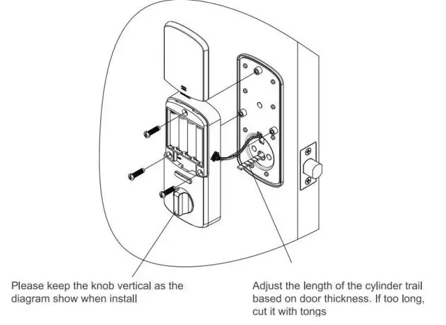 ARIZE ASL120 Series Smart Lock - Combine the lines to the plug on the back plate