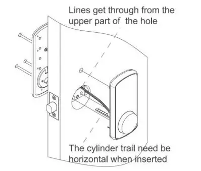 ARIZE ASL120 Series Smart Lock - Install the front plate and back plate as the diagram
