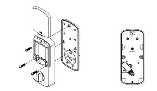 ARIZE ASL120 Series Smart Lock - Slide the battery cover and unscrew the 3pcs screws,then take off the back plateand pad