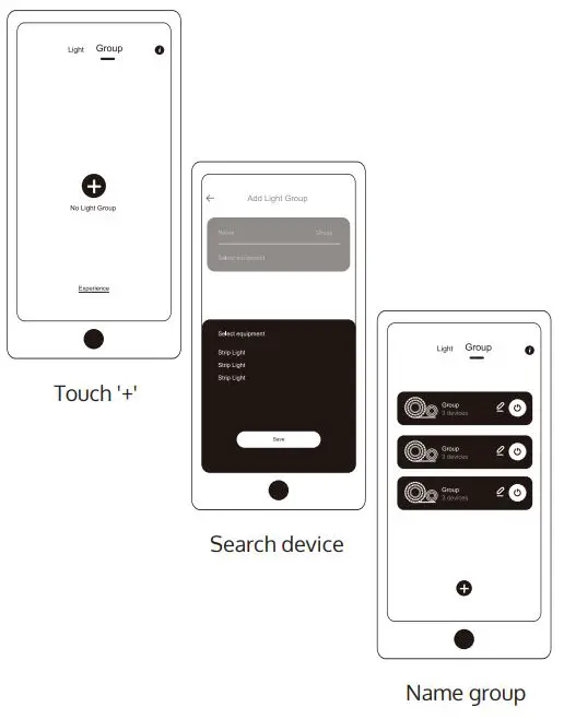 LIDEKA TV LED Strip 2 Meter Auto USB RGB User Manual - Group control
