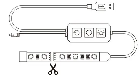 LIDEKA TV LED Strip 2 Meter Auto USB RGB User Manual - Installation diagram