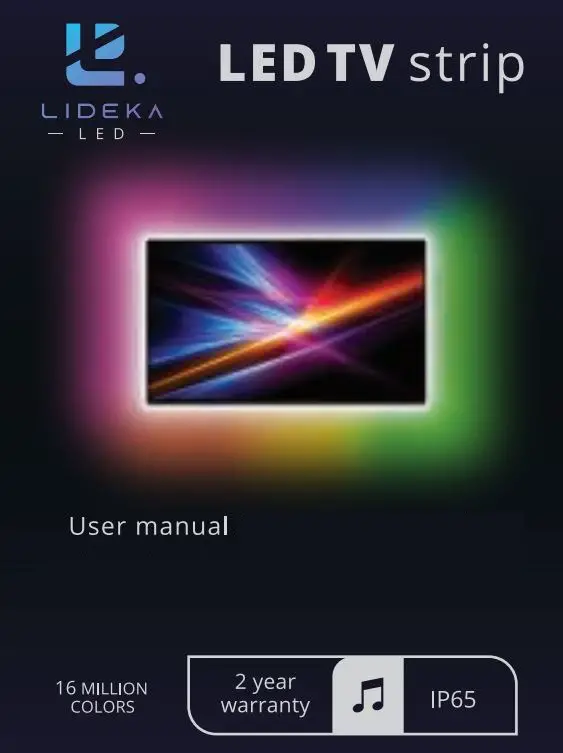 LIDEKA TV LED Strip 2 Meter Auto USB RGB User Manual