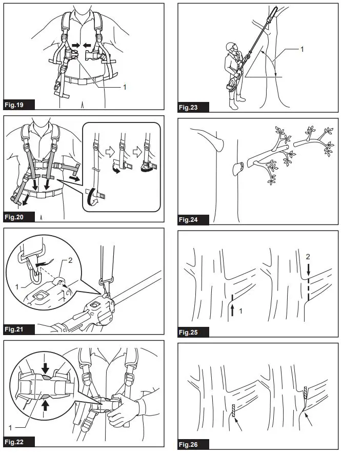 makita UA003G Cordless Pole Saw Instruction Manual - Fig 19,26
