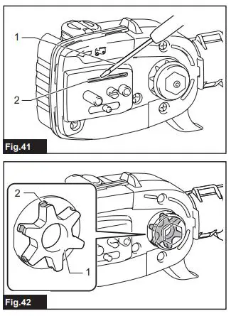 makita UA003G Cordless Pole Saw Instruction Manual - Fig 41,42