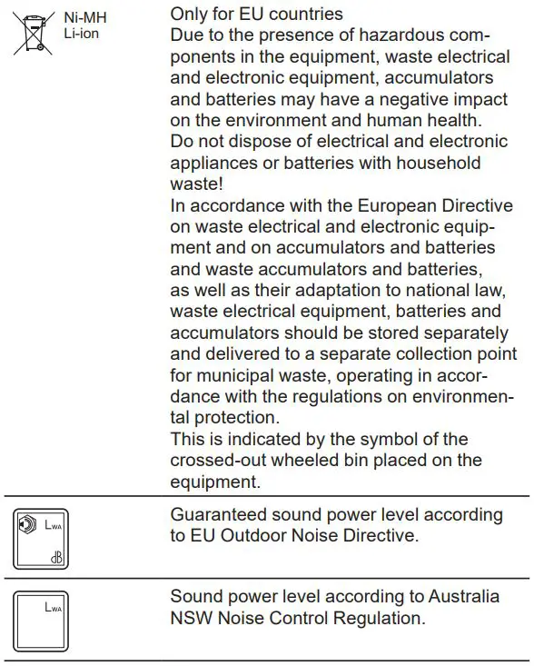 makita UA003G Cordless Pole Saw Instruction Manual - Symbols