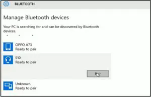 Connecting Bluetooth device Interface