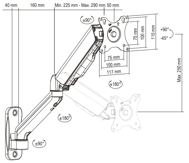 DELTACO-ARM-0360-Counterbalance-Monitor-Wall-Mount-1