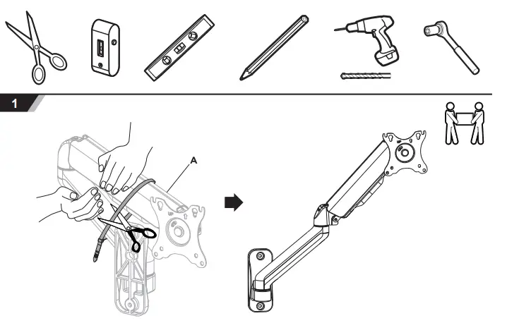 DELTACO-ARM-0360-Counterbalance-Monitor-Wall-Mount-3
