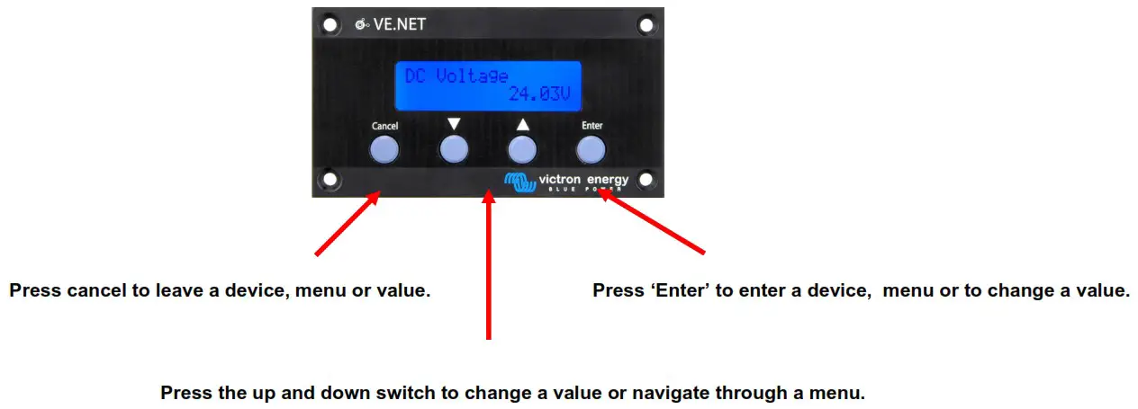 victron energy VPN000200000 VE.Net GMDSS Panel - Using the Panel