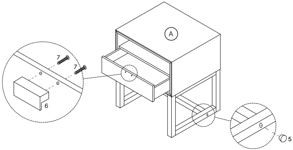 nathan james 34901 Luke Side Table - Wood Plugs