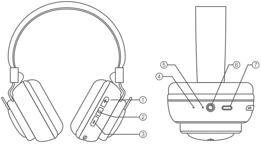MINISO E22004 Foldable Wireless Headset with Stereo Sound - product parts