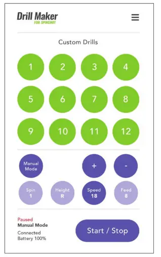 SPINSHOT Player Pickleball Machine - button