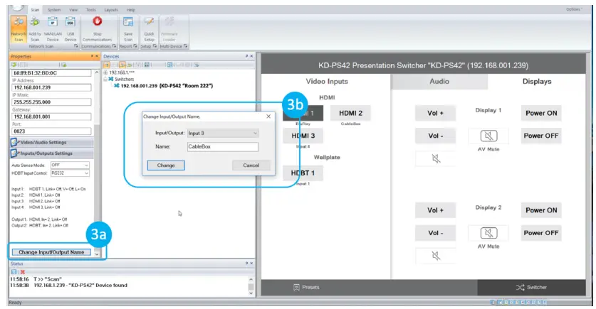 Key digital KD-PS42 4-Input 4K 18G Presentation Switcher - 4