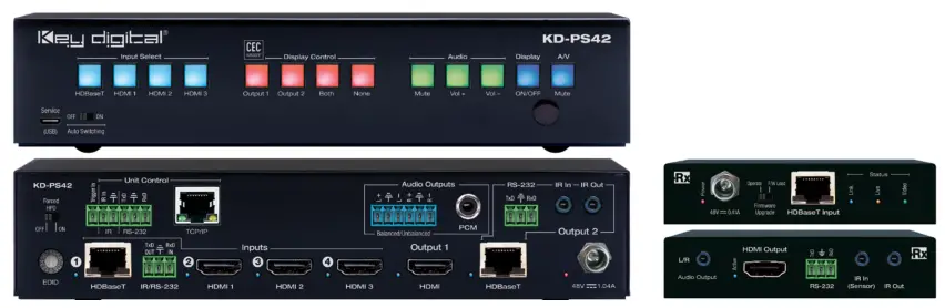 Key digital KD-PS42 4-Input 4K 18G Presentation Switcher