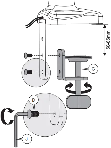 VonHaus Single Gas Powered Monitor Mount 1a-2b