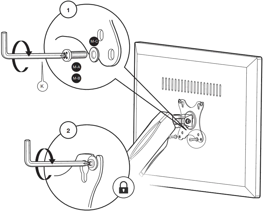VonHaus Single Gas Powered Monitor Mount 2b
