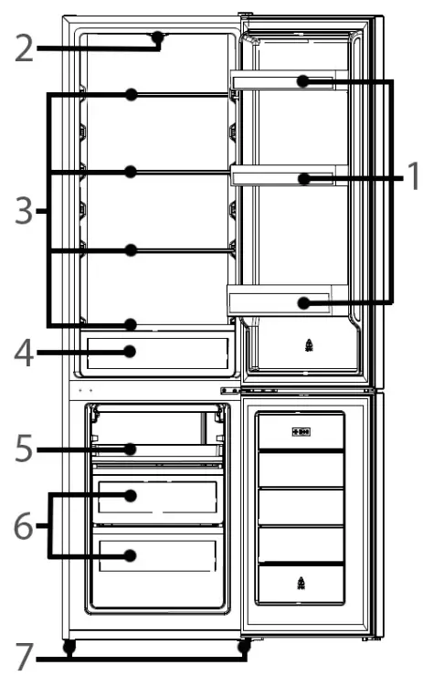 BOMANN KG 7341 Household Fridge Freezer - parts