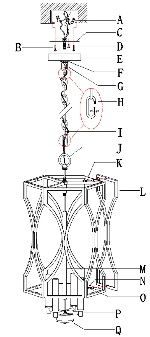 lowes 4978229 Uolfin 4 Light Matte Gold Pendant Light - FIGURE 1