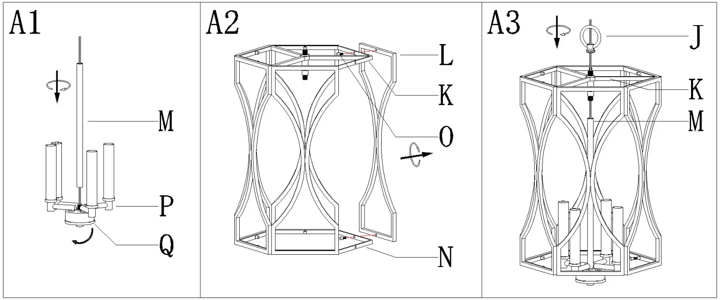 lowes 4978229 Uolfin 4 Light Matte Gold Pendant Light - FIGURE 2