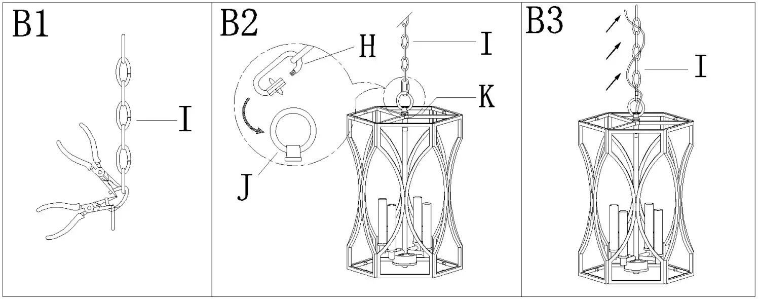 lowes 4978229 Uolfin 4 Light Matte Gold Pendant Light - FIGURE 3