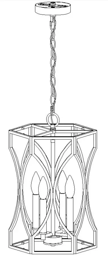 lowes 4978229 Uolfin 4 Light Matte Gold Pendant Light