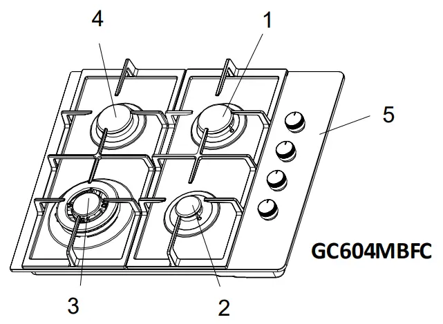 Di LUSSO Gas Fuelled Built In Hobs - Product Specification 1