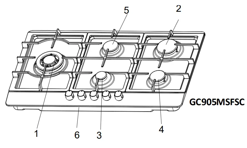 Di LUSSO Gas Fuelled Built In Hobs - Product Specification 3