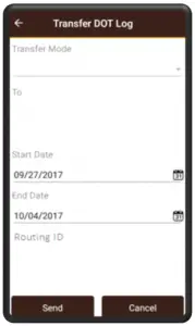 Transfer Record of Duty Status