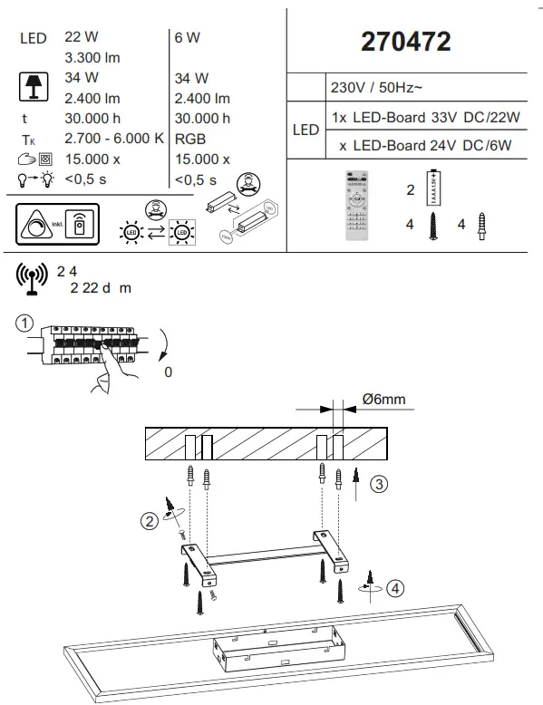selltec 270472 EDER LED Ceiling Light Flat CCT - Fig 1