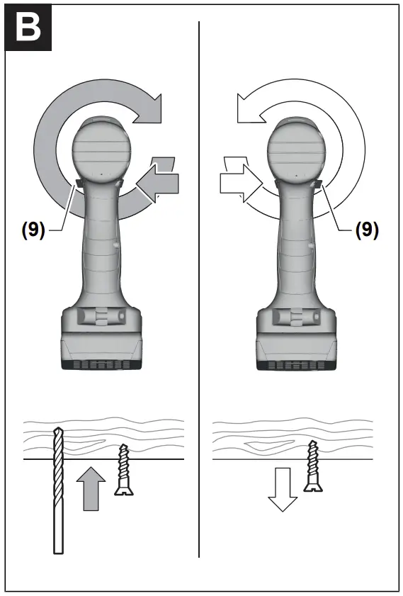 Setting the rotational direction
