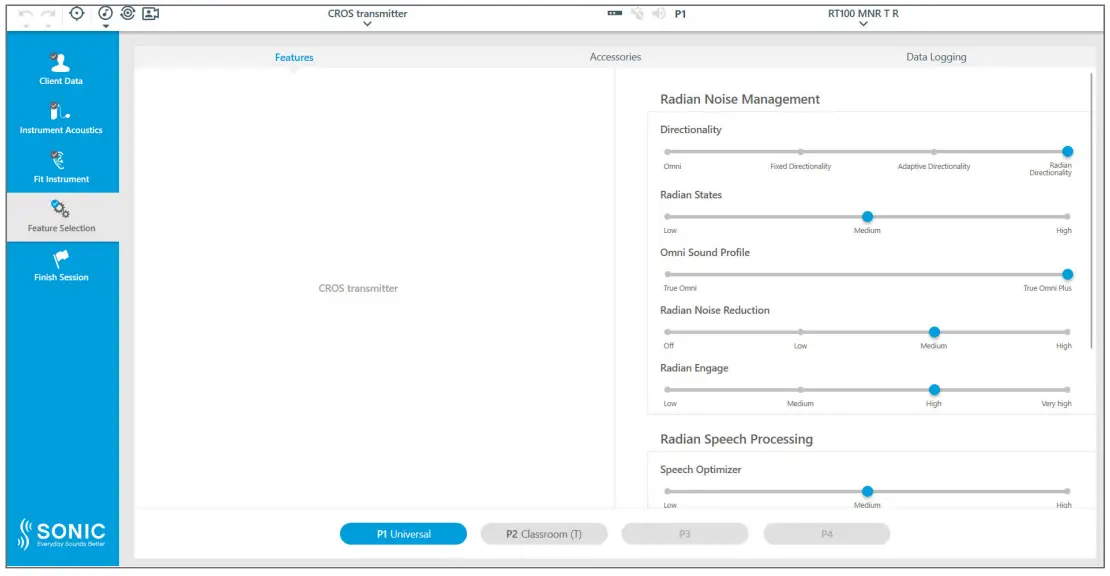 BiCROS mode is selected