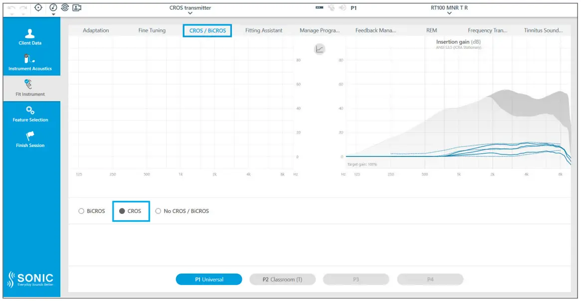 CROS mode is selected