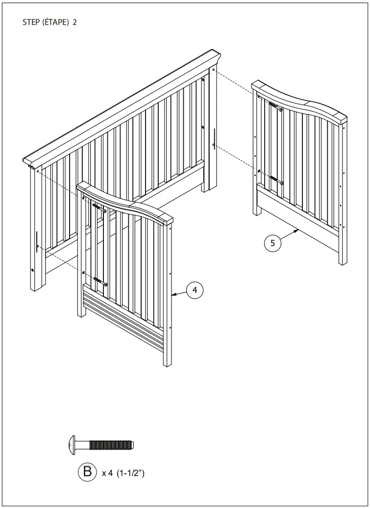 evolur WAVERLY CRIB Full Panel Convertible Weathered - fig 4