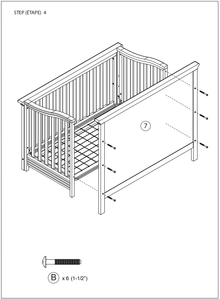 evolur WAVERLY CRIB Full Panel Convertible Weathered - fig 6