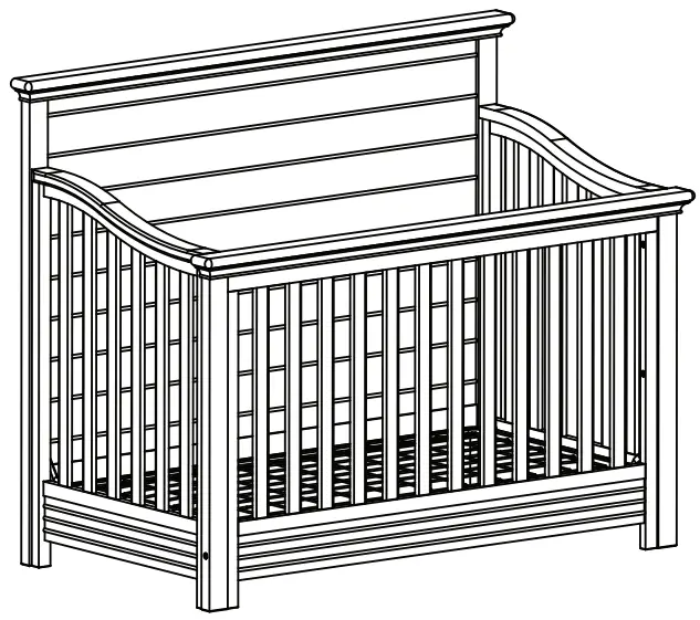 evolur WAVERLY CRIB Full Panel Convertible Weathered - fig