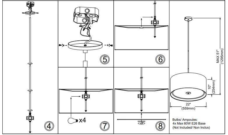 Dainolite-POR-224P-MB-WH-Porscha-4-Light-White-Modern-Contemporary-Drum-Pendant-Light-FIG-2