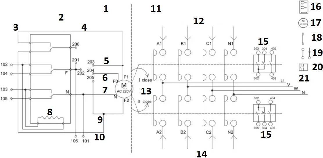 KS ATS 4 Series - INTERNAL PRINCIPLE DIAGRAM