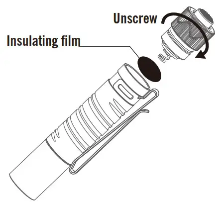 OLIGHT I5R EOS Lumens Rechargeable Tail Switch LED Flashlight - INSULATING FILM