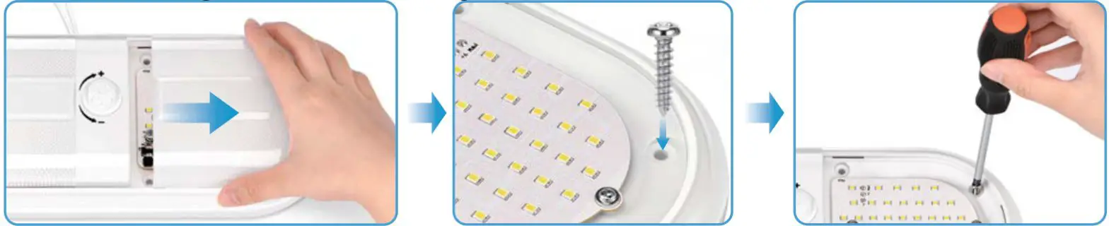 KOHREE B08C2CD85X Dimmable Switch LED RV Ceiling Double Dome Lights -- pen the light cover