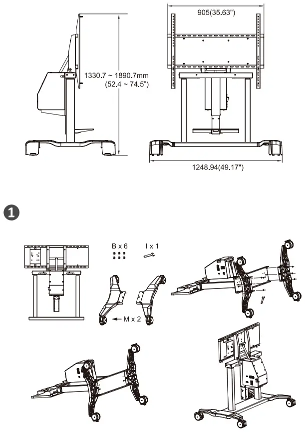 ViewSonic VB STND 008 Motorized Trolley Cart - fig