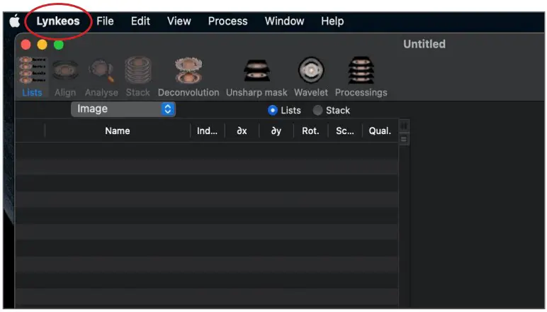 Lynkeos Software Installation