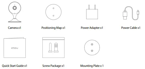 IMOU C22E Cue 2 2MP Smart IP Camera -Packing List