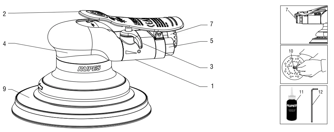 RUPES RH323 Random Orbital Pneumtic Sanders