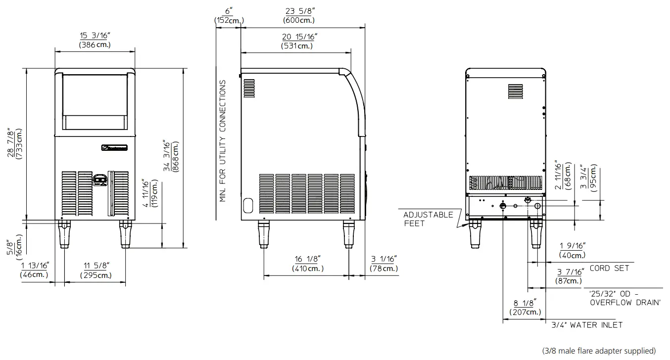 Scotsman CU0515 70lb Cube Ice Machine - Fig 1